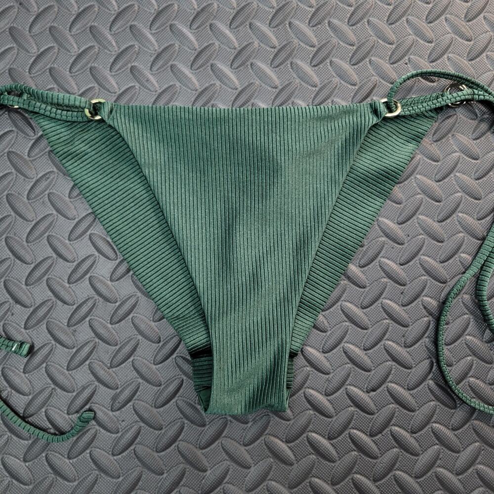 Aerie Ribbed Bikini Bottom Large Tie Side Cheeky Swim Summer Vacation Ready